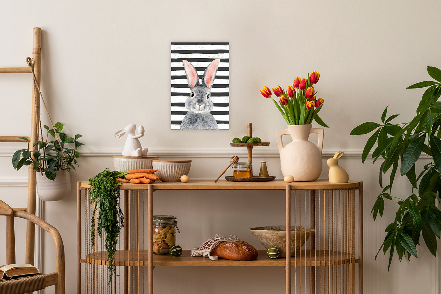 Blechschild - Streifenhase