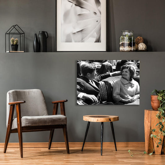 Acrylglasbild - John F. Kennedy & Jackie Kennedy - Einrichtungsbeispiel Foto