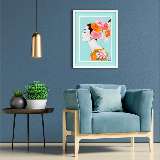 Rahmenbild mit Acrylpassepartout - Fashion Face Einrichtungsbeispiel