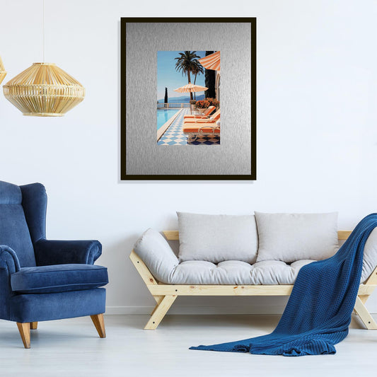 Rahmenbild mit Alupassepartout - Sunny day at the pool