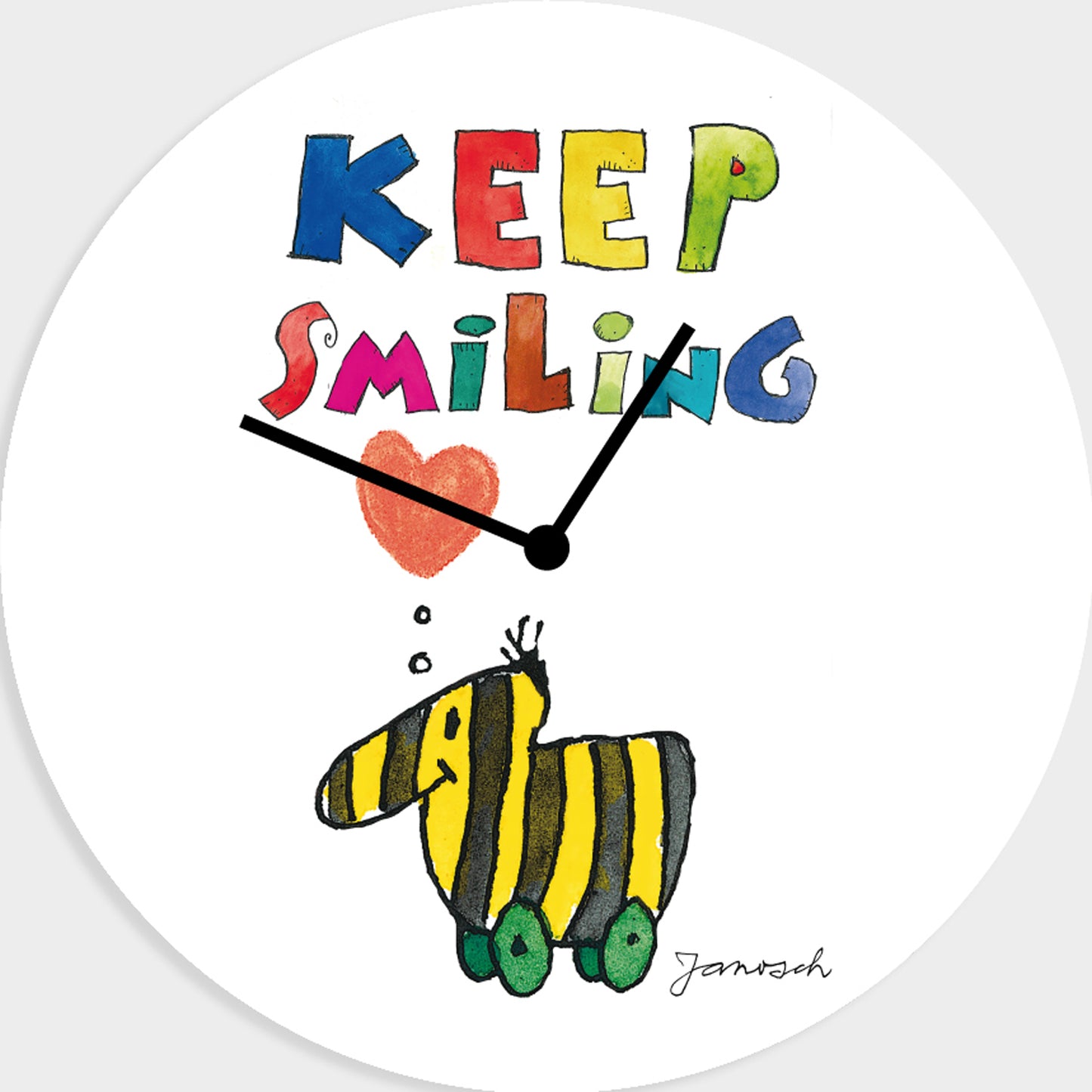 Janosch Acrylglas-Uhr - Keep Smiling Tigerente