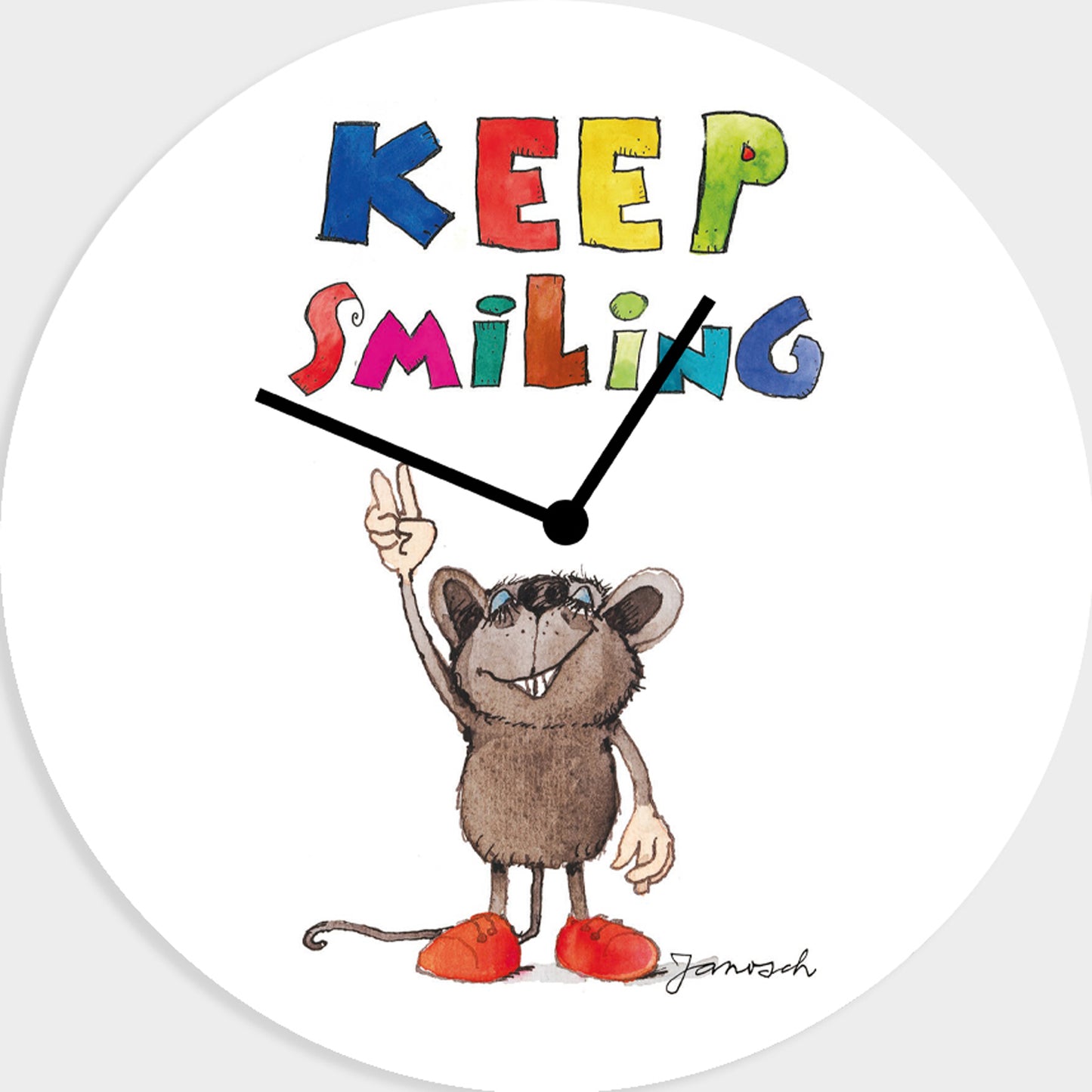 Horloge en verre acrylique Janosch - Keep Smiling