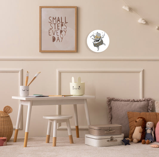 Acrylglas-Uhr - Trommelbär