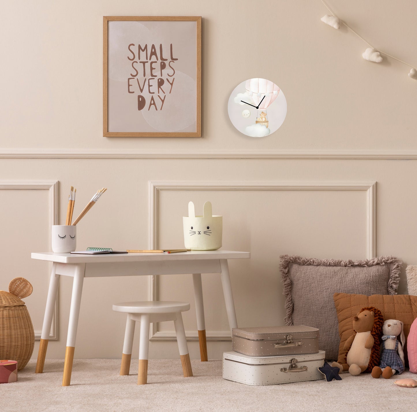 Horloge en verre acrylique - Ours et souris