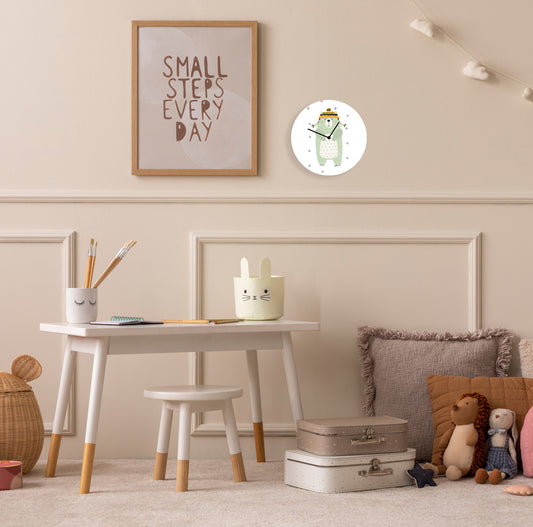 Acrylglas-Uhr - Grüner Bär