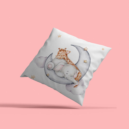 Kissenbezug - Kleine Giraffe und Elefant