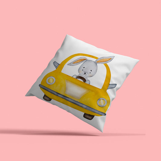Kissenbezug - Hase fährt Auto