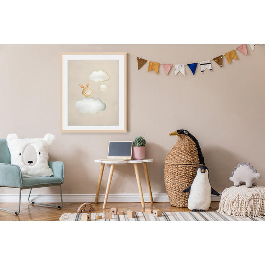 Rahmenbild - Hase auf Wolke