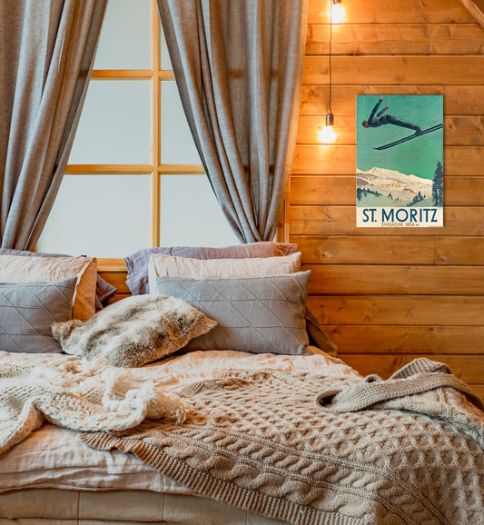 Blechschild - St. Moritz Engadin Wohnbeispiel