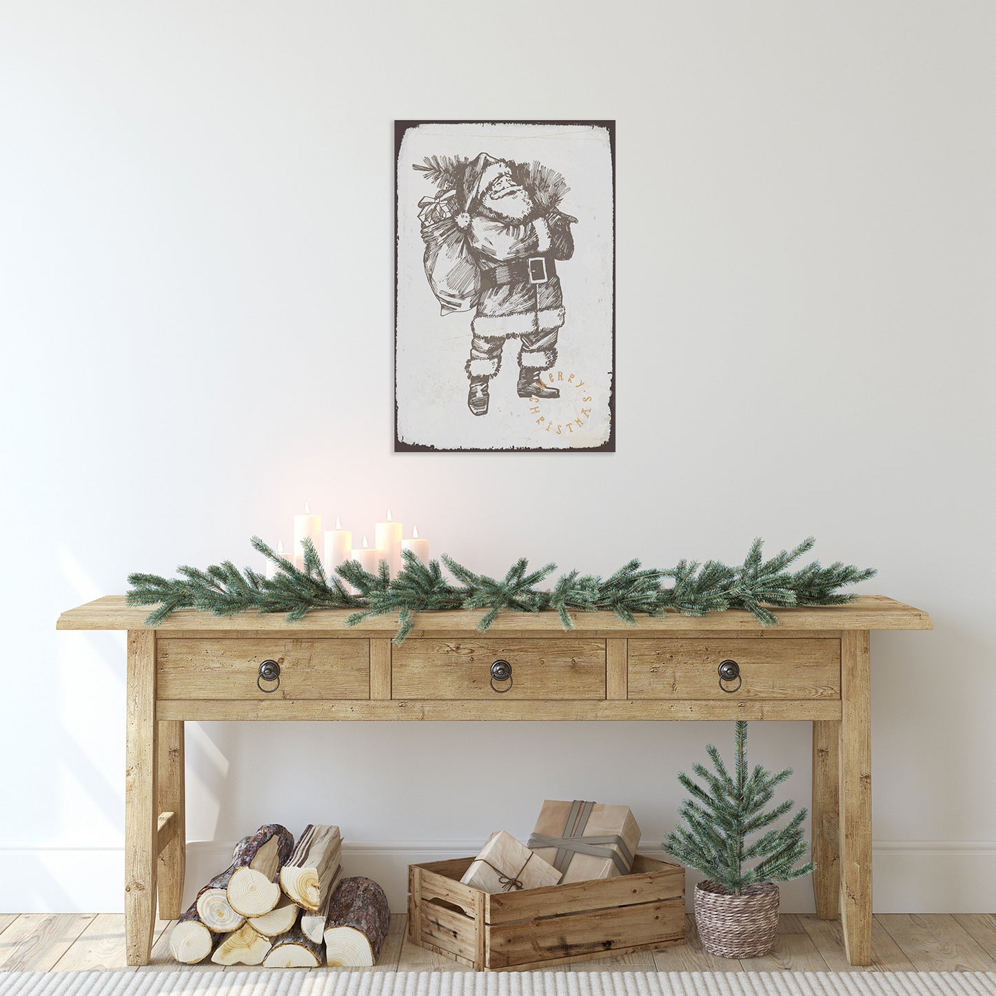 Blechschild - Santa Claus Wohnbeispiel