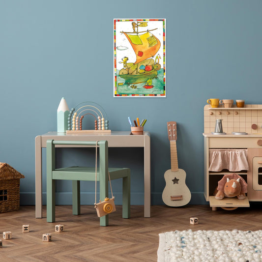 Panneau métallique Janosch - tour en bateau