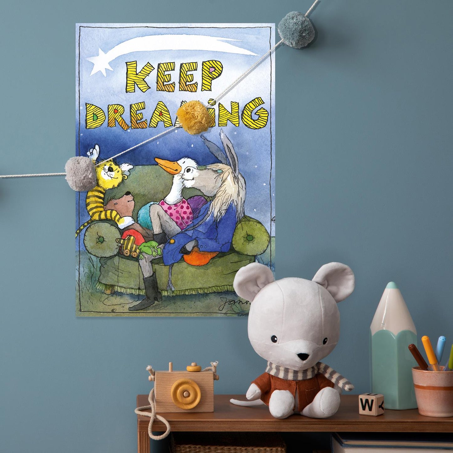 Plaque métallique Janosch - Keep Dreaming Shooting Star