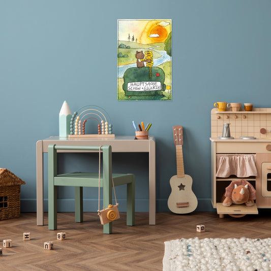 Plaque métallique Janosch - Magnifique et joyeux coucher de soleil