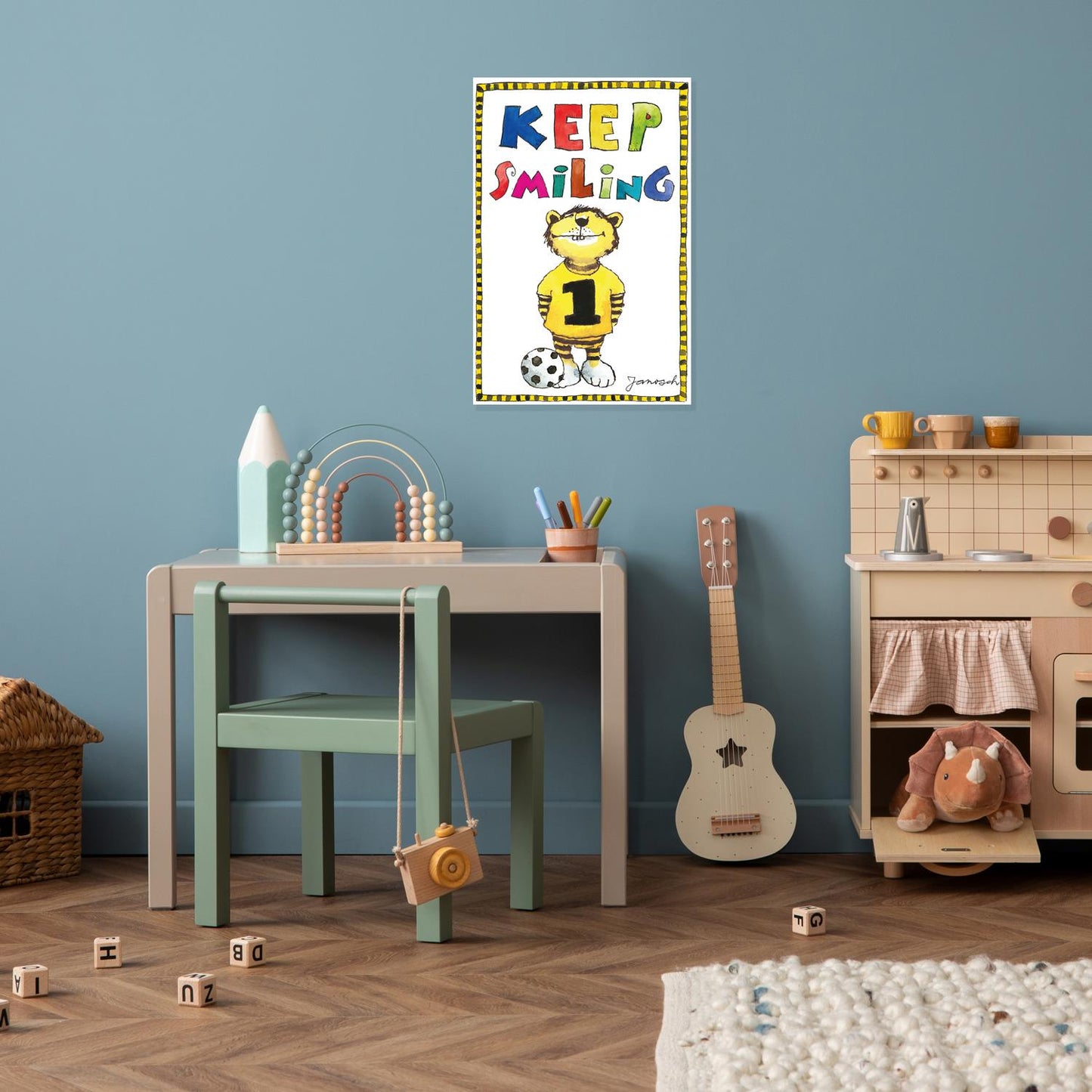 Plaque métallique Janosch - Keep Smiling Football