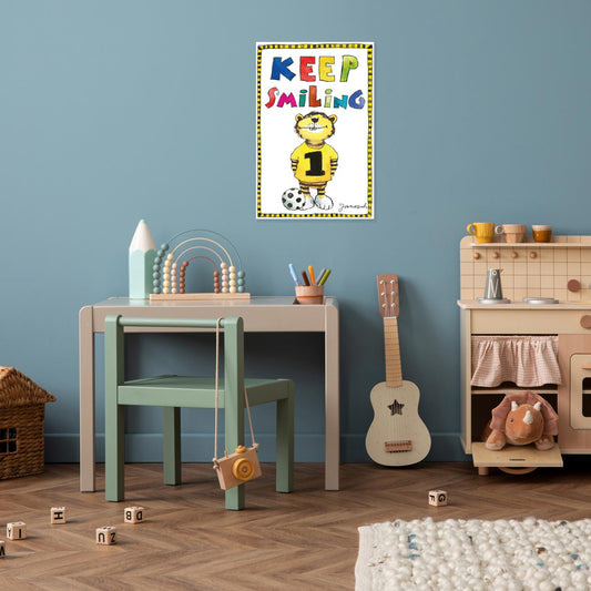 Plaque métallique Janosch - Keep Smiling Football