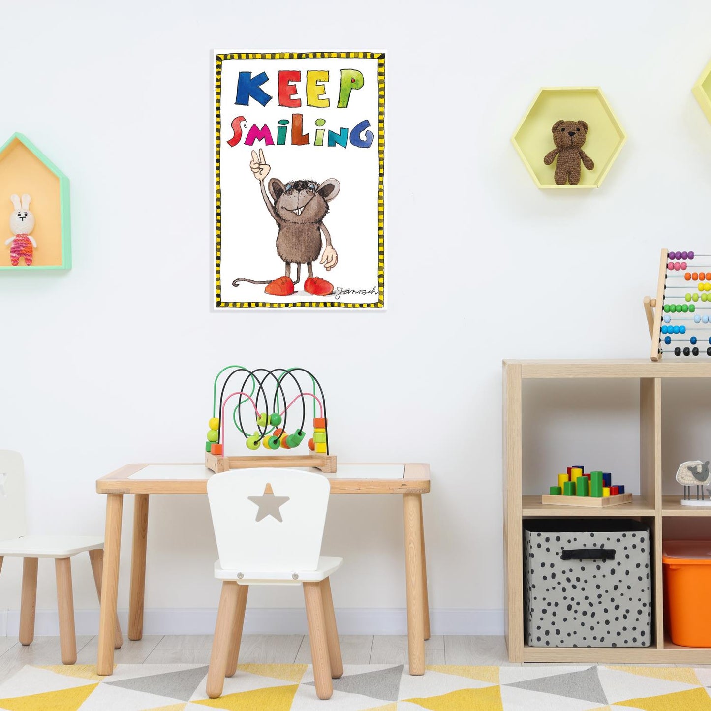 Plaque métallique Janosch - Keep Smiling Bear