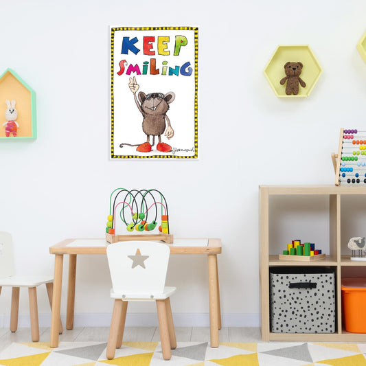 Plaque métallique Janosch - Keep Smiling Bear