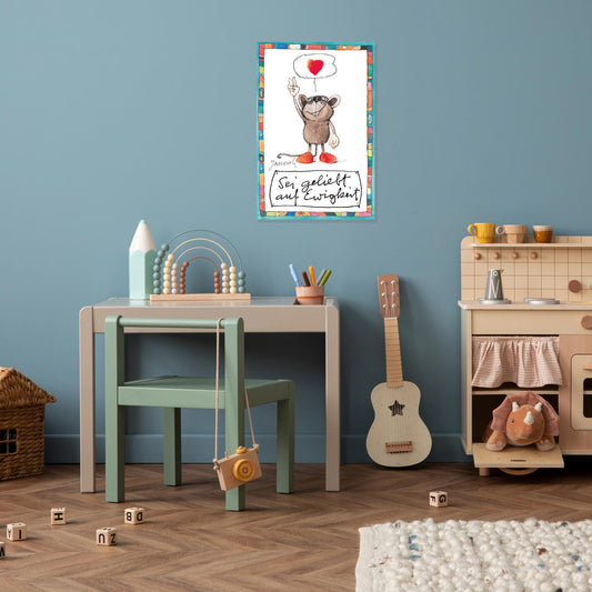 Plaque métallique Janosch - Soyez aimé pour toujours