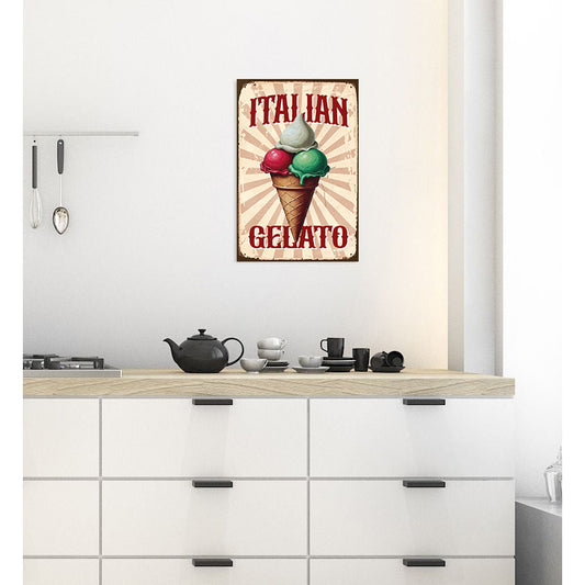 Blechschild - Italian Gelato