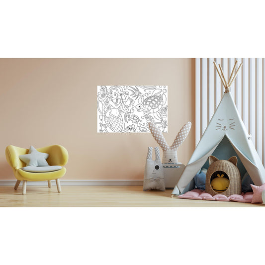 Bemalbares selbstklebendes Poster - Meerjungfrau