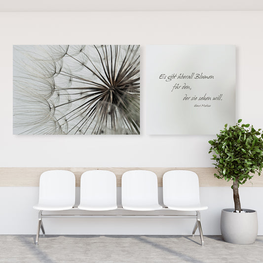 Leinwandbild - Überall Blumen - Einrichtungsbeispiel Foto