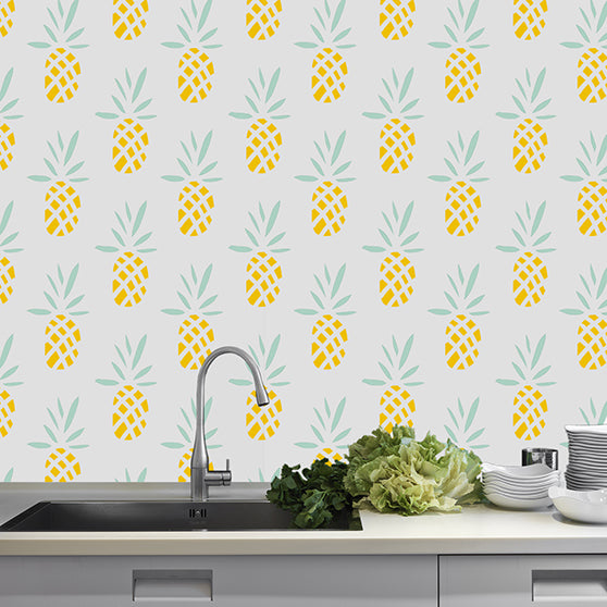 Tapete - Golden Ananas Wohnbeispiel