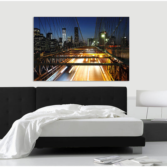Acrylglasbild - New York By Night Wohnbeispiel