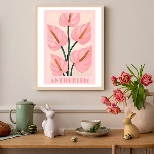 Rahmenbild - Anthurium - Einrichtungsbeispiel Foto