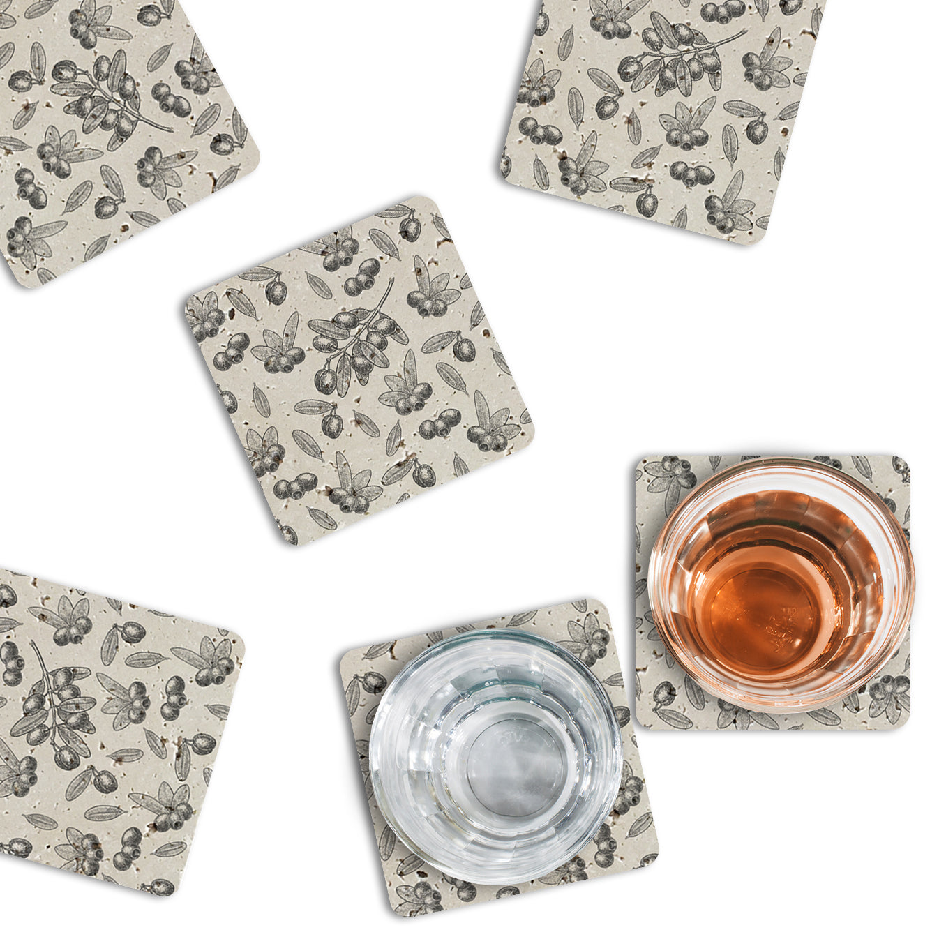 Steinuntersetzer-Set - Olives Wohnbeispiel