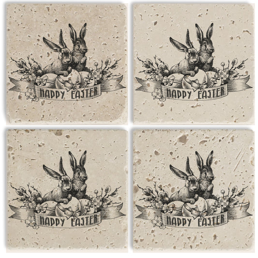 Steinuntersetzer-Set - Happy Easter