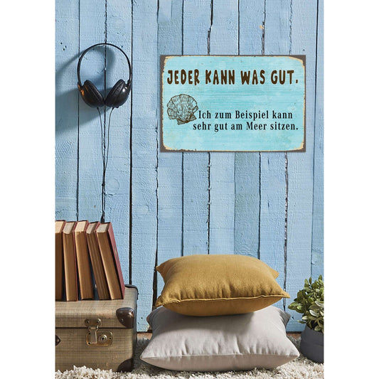 Blechschild - Am Meer Sitzen Wohnbeispiel
