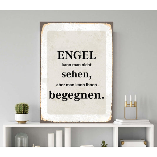 Blechschild - Engel Kann Man Nicht Sehen Wohnbeispiel