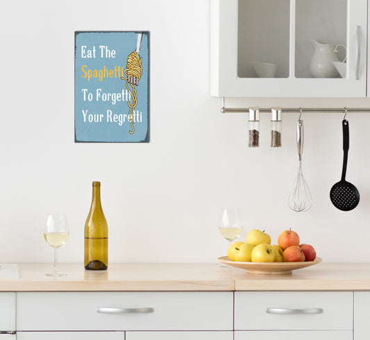 Blechschild - Spaghetti Wohnbeispiel