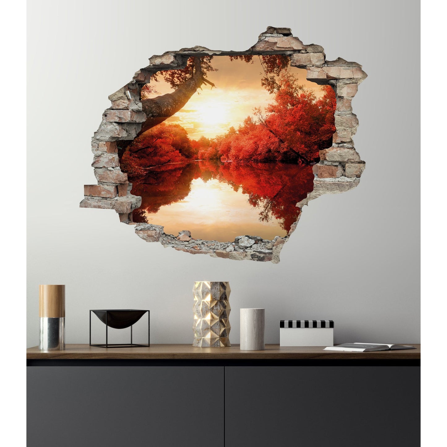 3D-Effekt - Roter Traumwald Wohnbeispiel