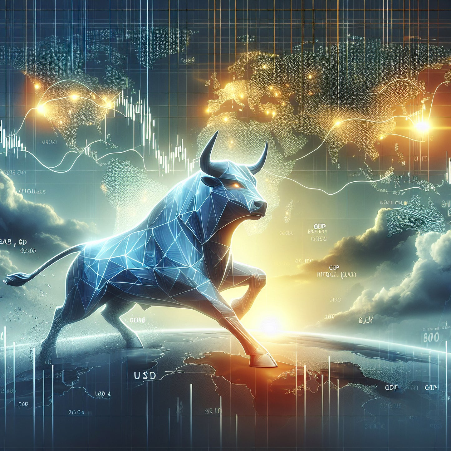 Acrylglasbild - Polygon Bull