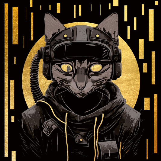 Blattgold Bild - Captain Cat