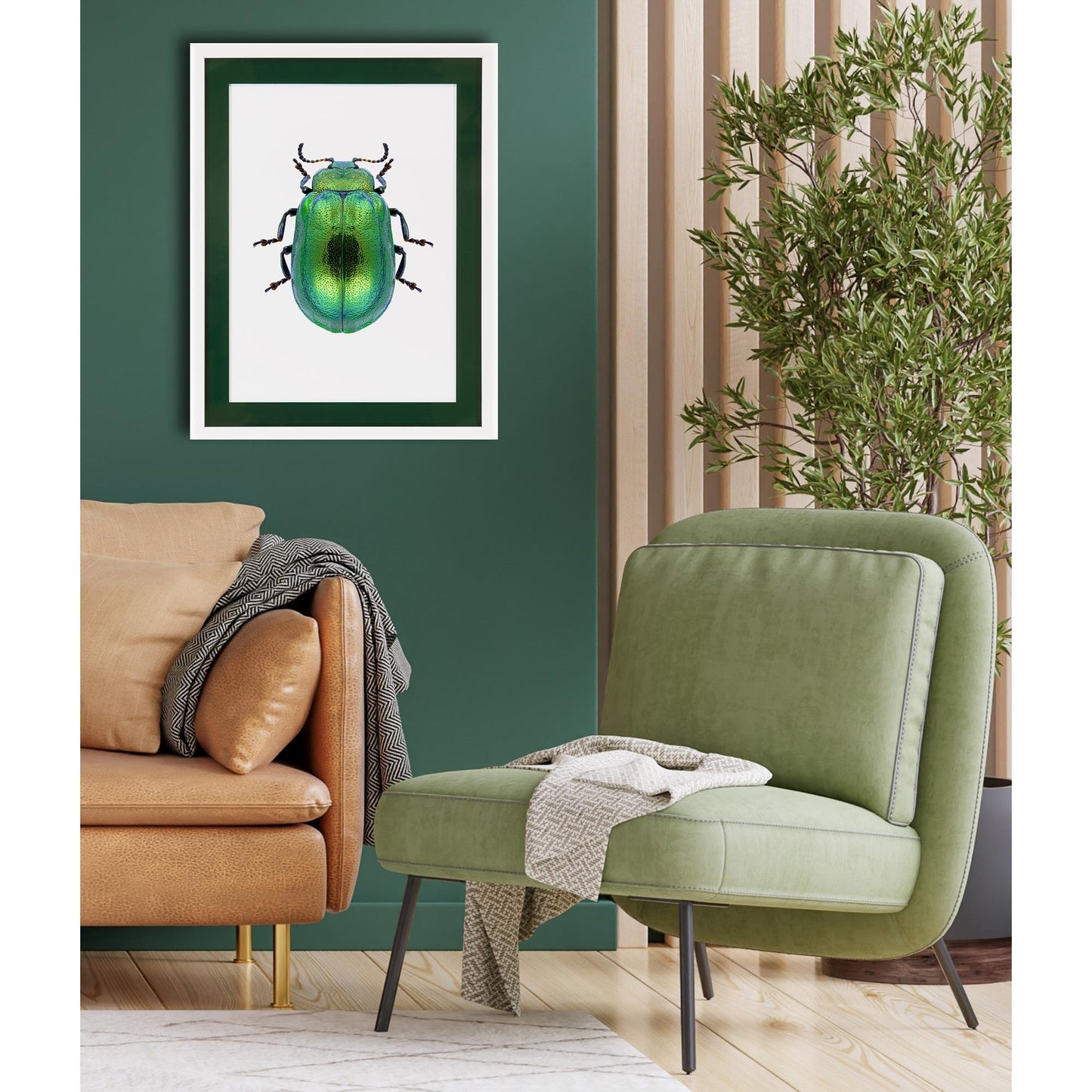 Rahmenbild mit Acrylpassepartout - Pop Beetle Einrichtungsbeispiel