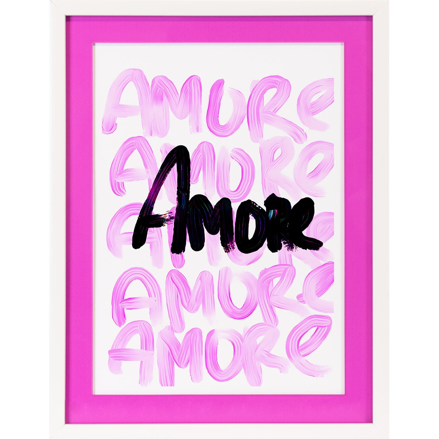 Rahmenbild mit Acrylpassepartout - Amor Amor