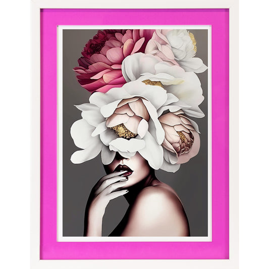 Rahmenbild mit Acrylpassepartout - Flower Lady