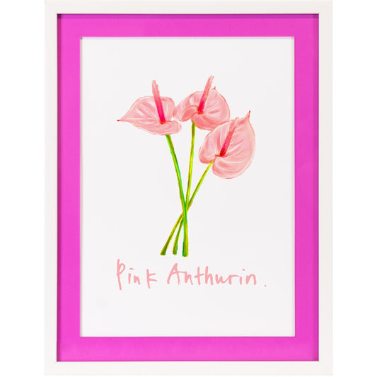 Rahmenbild mit Acrylpassepartout - Pink Anthurin