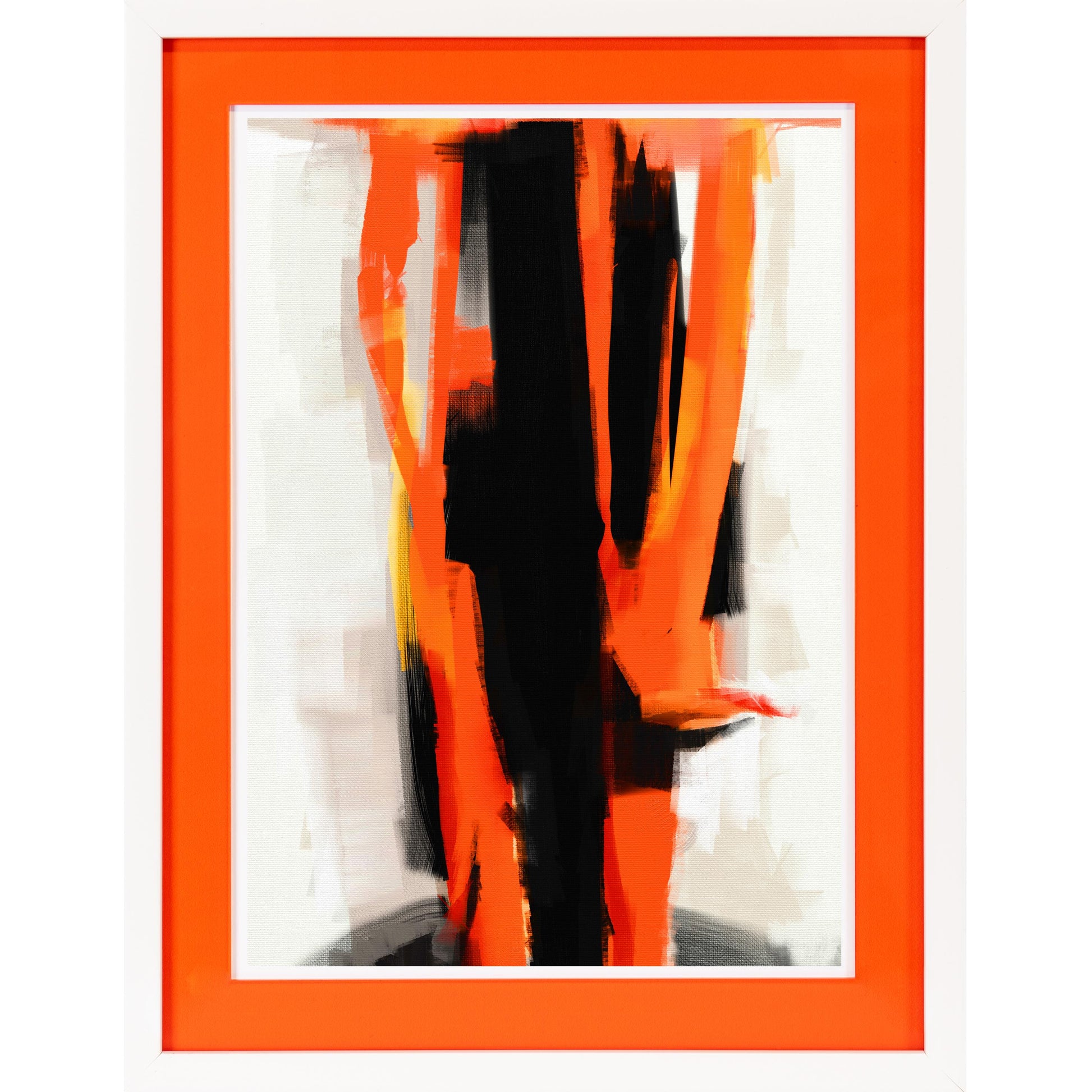 Rahmenbild mit Acrylpassepartout - Orange Abstract