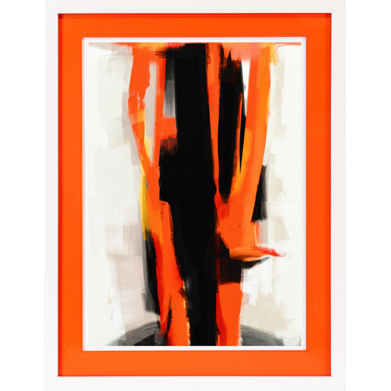 Queen Kerosin Rahmenbild mit Acrylpassepartout - Orange Abstract