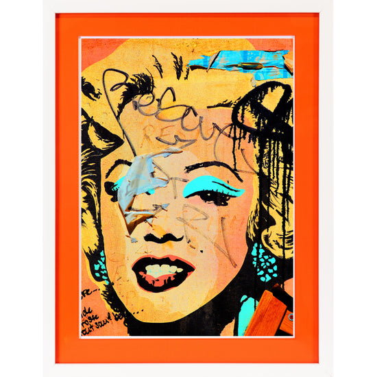 Queen Kerosin Rahmenbild mit Acrylpassepartout - Graffiti Marilyn