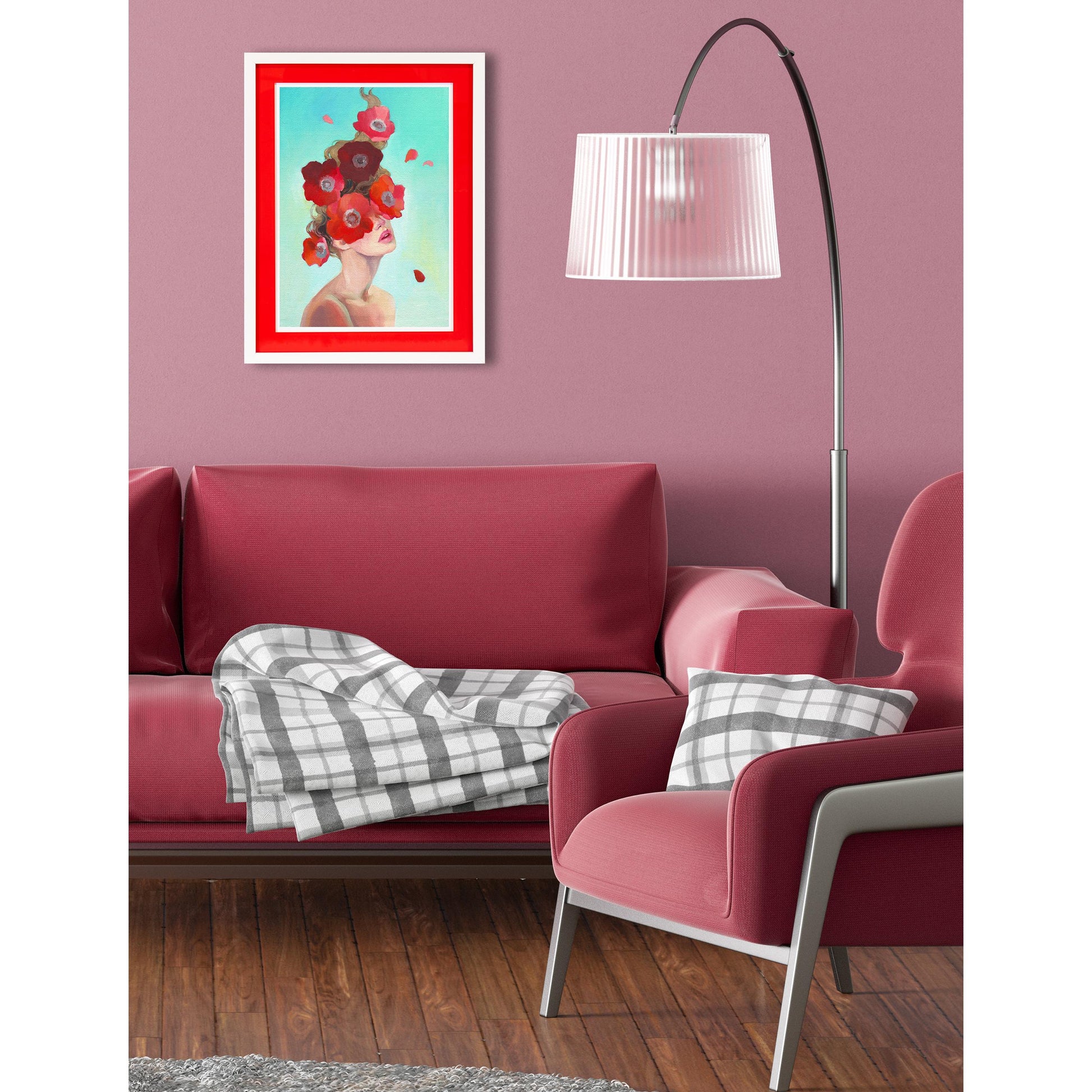 Rahmenbild mit Acrylpassepartout - Blossom Beauty Einrichtungsbeispiel