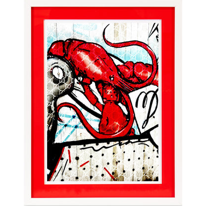 Rahmenbild mit Acrylpassepartout - Lobster Art