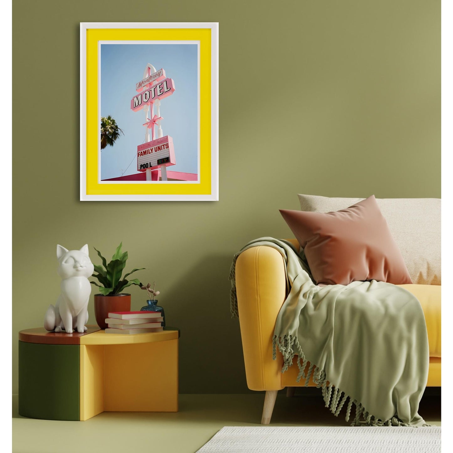Rahmenbild mit Acrylpassepartout - Pink Hotel Einrichtungsbeispiel