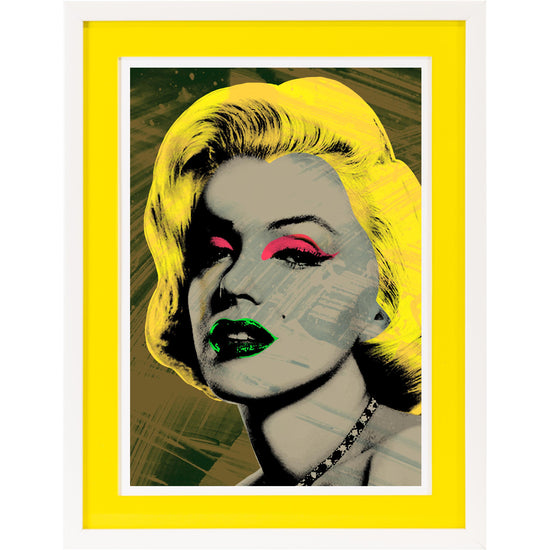 Queen Kerosin Rahmenbild mit Acrylpassepartout - Marilyn Yellow