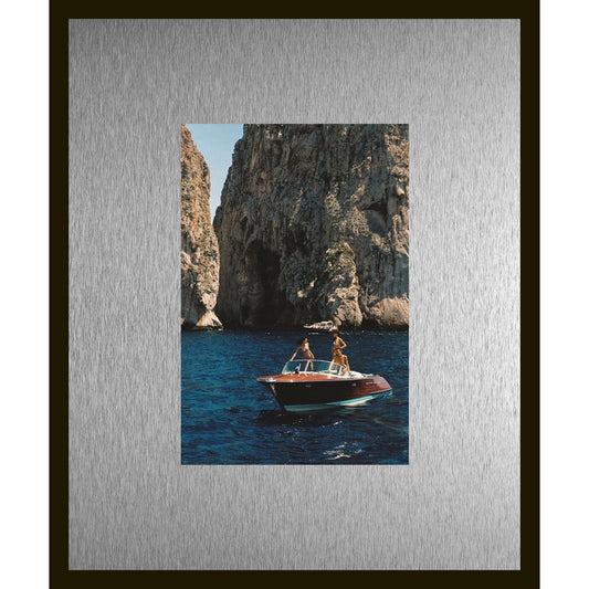 Rahmenbild mit Alupassepartout - Boat tour along the cliffs