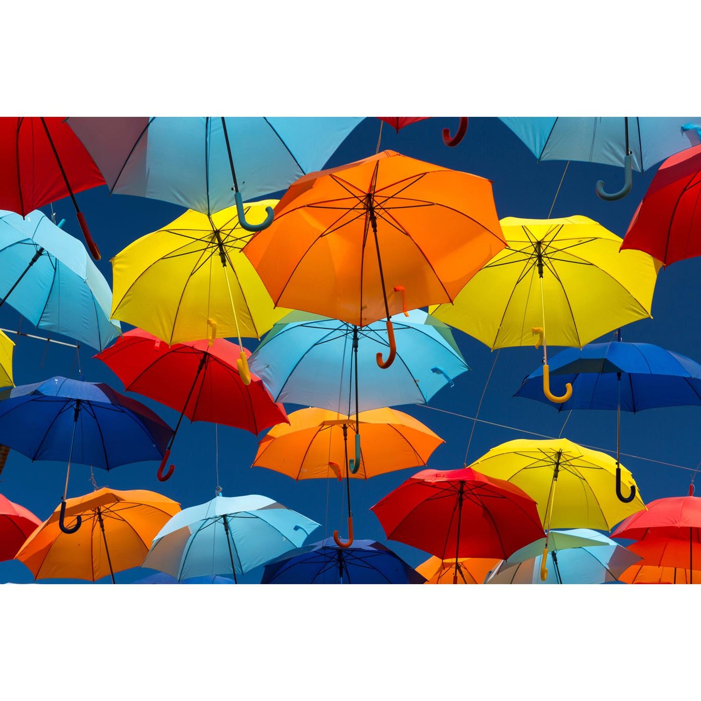 Leinwandbild - Bunte Regenschirme