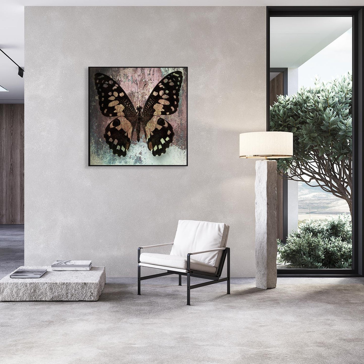 Leinwandbild mit Schattenfugenrahmen - Schmetterling